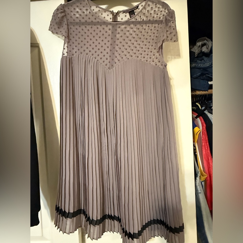 Polka Dot and Pleated Mini dress